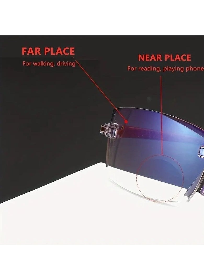 Ucanbe - Anti Blue Light Rimless Reading Glasses for Seniors Comfortable Eyewear Essential - Image 1