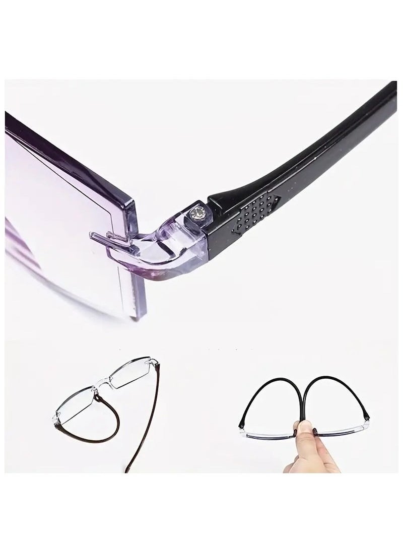 Ucanbe - Anti Blue Light Rimless Reading Glasses for Seniors Comfortable Eyewear Essential - Image 1
