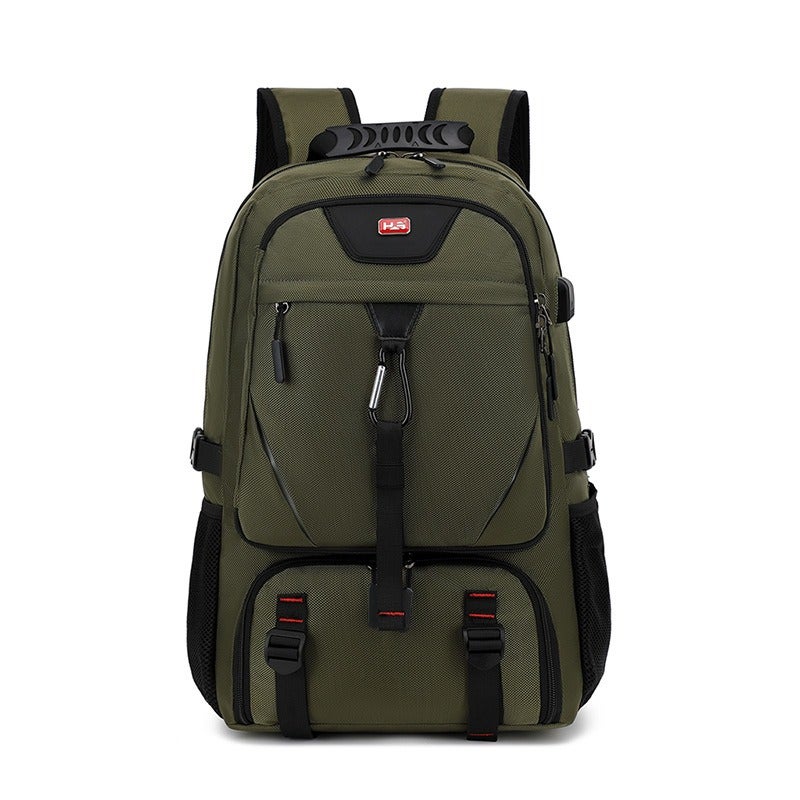 He-Shi Waterproof Hiking Travel Backpack 56-75L Large Capacity Laptop Backpack with USB Charging Port, Anti-Theft, for Men Women Outdoor Camping - Upgraded 60L Military Green with Shoe Compartment - Image 1