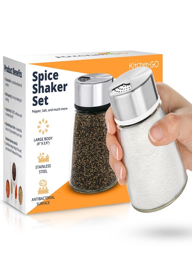 Kitchen & Go Salt and Pepper Shakers Set with Adjustable Pour Holes - Stainless Steel Spice Dispenser - Perfect for Pink Himalayan, Table Salt, Black and White Pepper - Image 2