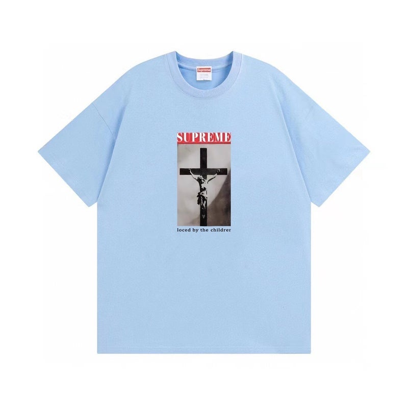SUPREME 26FW New Trendy SUP American Retro Letter Print All-Match Short Sleeve T-Shirt - Image 1