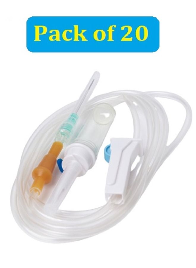 Pack of 20 Disposable Infusion ( IV Set) - Image 1