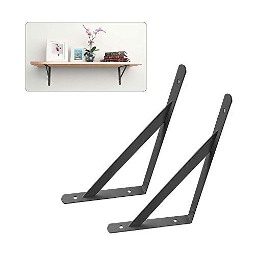 Acrux7 Black Shelf Brackets 8 x 5 Inch, 4 Pack Heavy Duty L Brackets for Floating Shelves - Metal Support Angle Brackets - Image 5
