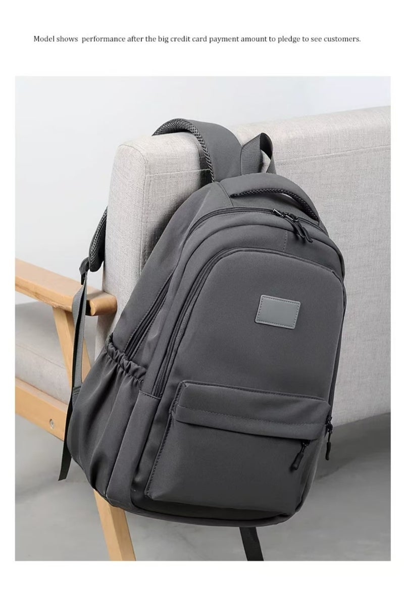 New gray laptop backpack, student backpack - Image 2