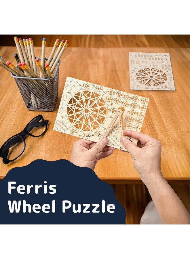 Prextex Ferris Wheel 3D Puzzle Wooden - 115 Precision Pieces Sturdy Wood - No Glue Needed For Assembly - Fun & Educational For Ages 8+ - Ideal For Hobbyists, Collectors, Decor, & Gifts  - Image 4