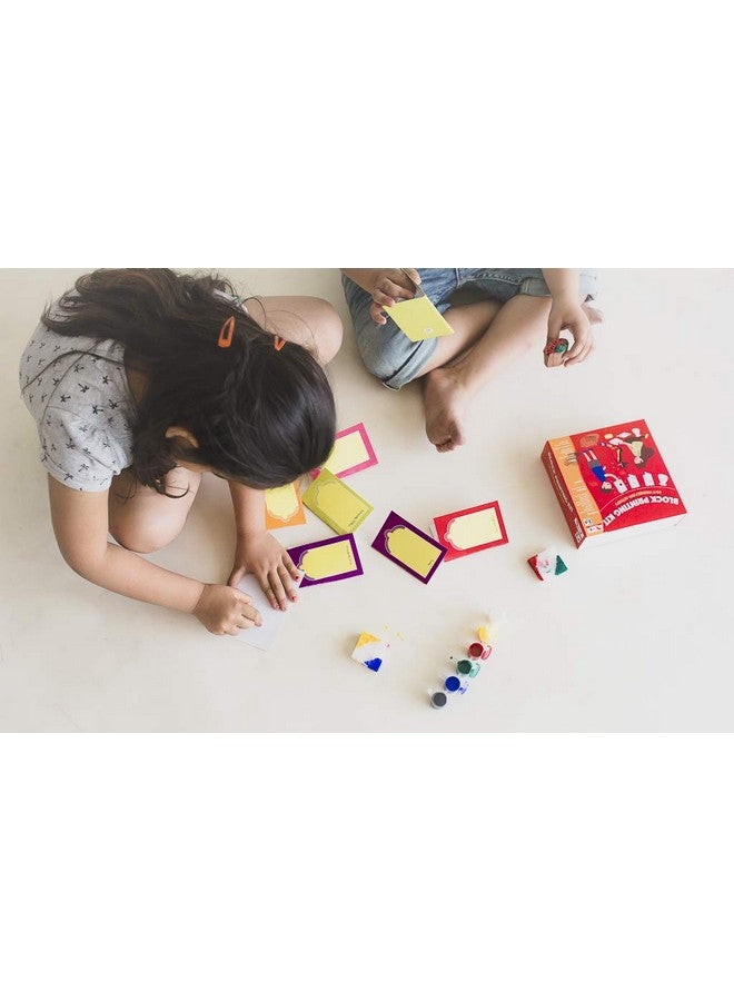 COCOMOCO KIDS COCOMOCO DIY Craft Material - Wooden Block Printing Kit with Stamps for Kids - Art and Craft Kit - Painting Kit - Birthday Return Gift for Kids Boys Girls - Image 4