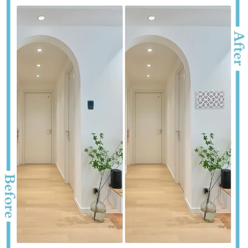 CUTHOLLOW Doorbell Chime Cover Box Plate for Wall Inside, Aesthetic Wooden Doorbell Cover for Home Upgrade Outdoor Indoor, Universal Fit and Easy to Install Decorative Modern Doorbell Box Only, White - Image 4