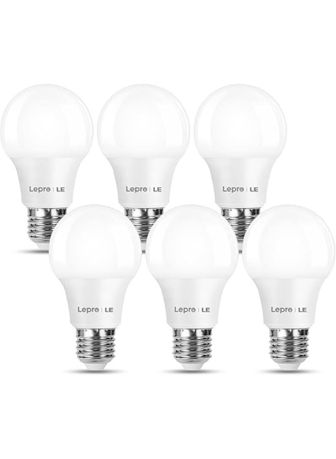 Lepro E27 Screw Bulbs 60W Equivalent, Warm White 2700K E27 LED Bulb, 8.5W 806lm Edison Screw ES LED Light Bulb, Energy Saving E27 Bulbs for Lamp, Non-dimmable, Pack of 6 - Image 1