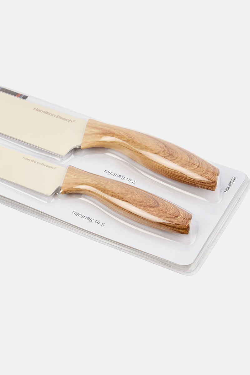 Hamilton Beach 2 Piece Stainless Steel Slicing Knives, Brown - Image 3