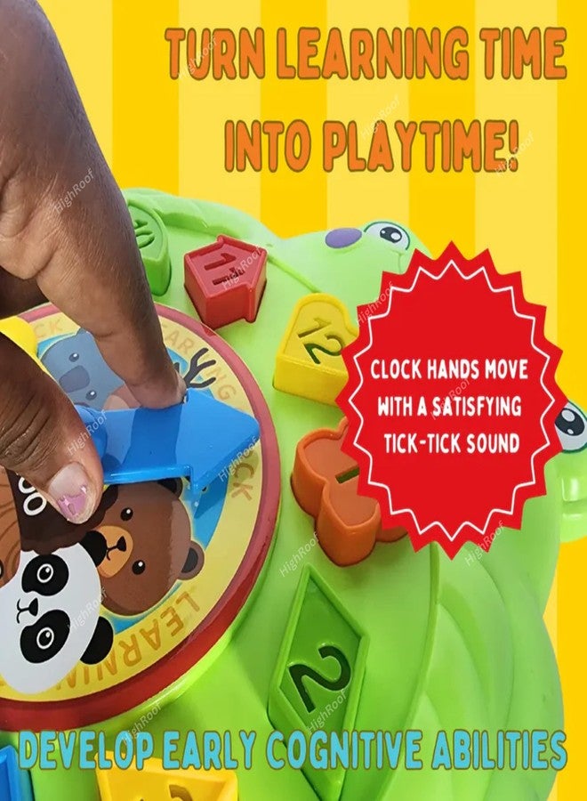 HighRoof Frog Time Teaching Toy - Learning Clock Montessori Educational Toy for Kids, Toddlers Ages 3+ Matching Puzzle Shape Sorter & Color Recognition Game for Kids - Image 3