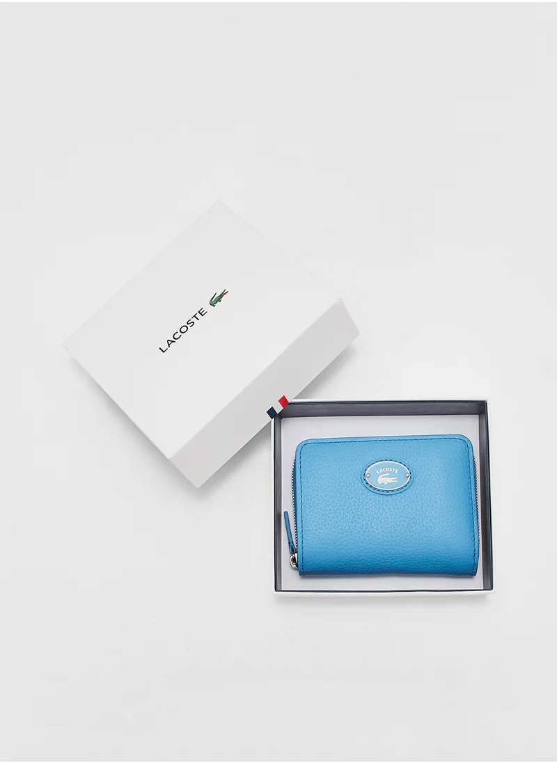 LACOSTE Zipper Leather Wallet