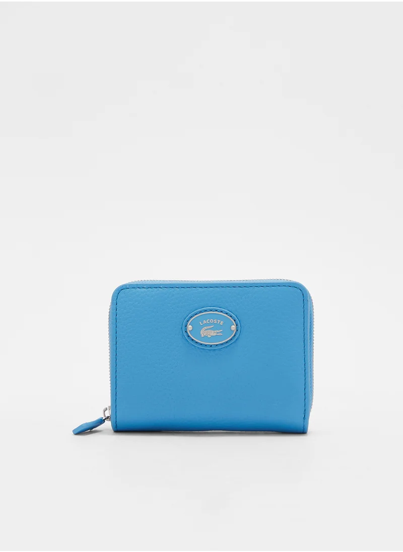 LACOSTE Zipper Leather Wallet