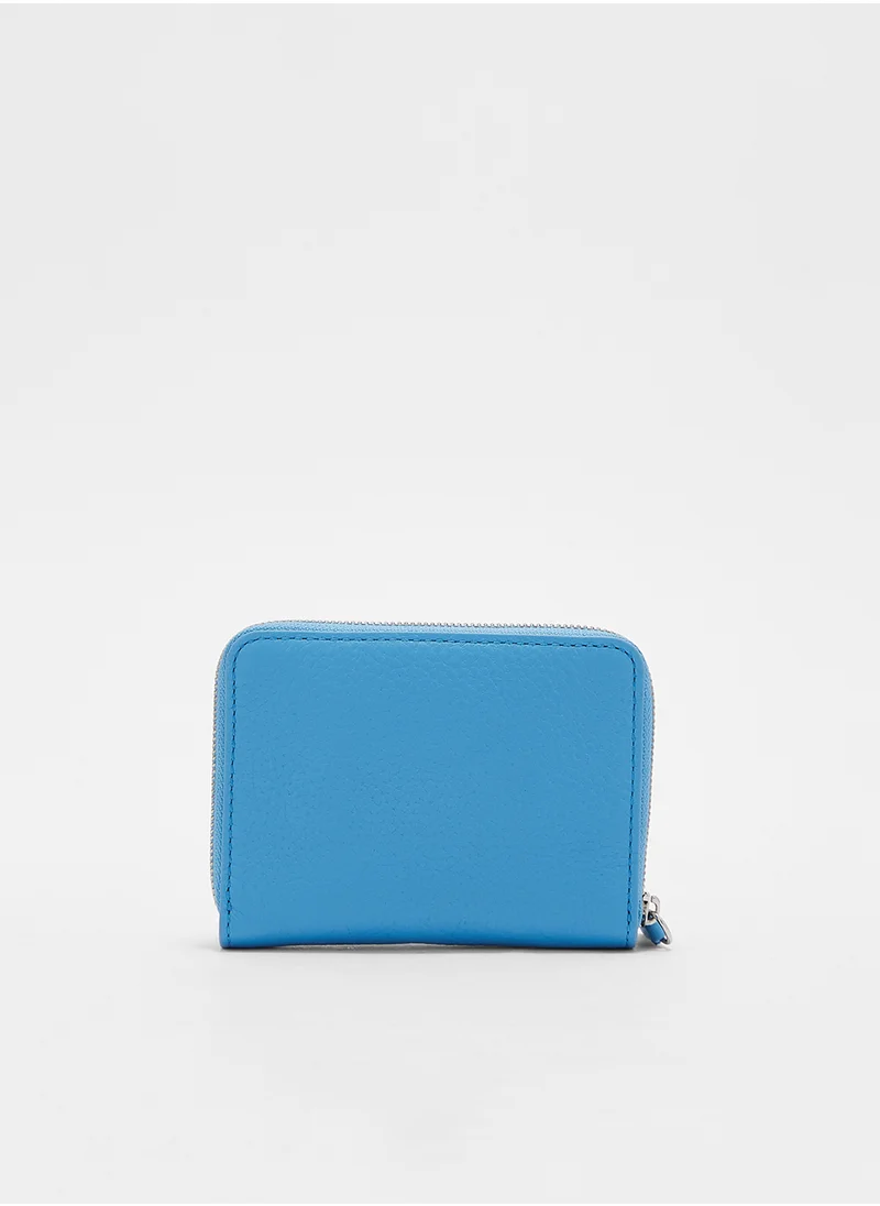 LACOSTE Zipper Leather Wallet