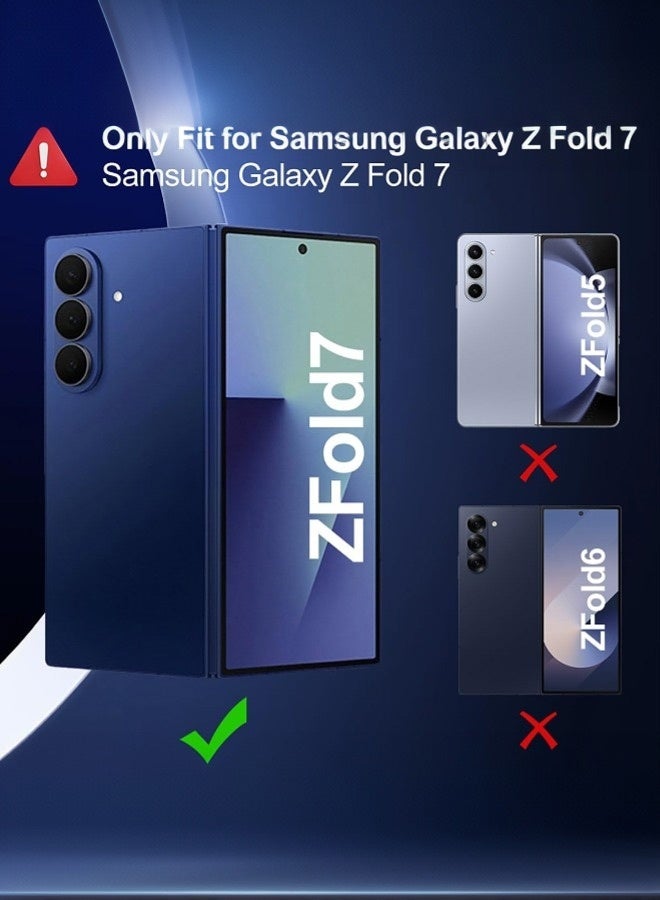 بشكل مختصر [حزمة 2+2 قطعة] محمي شاشة لـ Samsung Galaxy Z Fold 7 5G (2025)، حزمة من 2 قطعة محمي شاشة من الزجاج المجدول للواجهة الأمامية + حزمة من 2 قطعة محمي شاشة هيدروجيل TPU الداخلية - Image 2