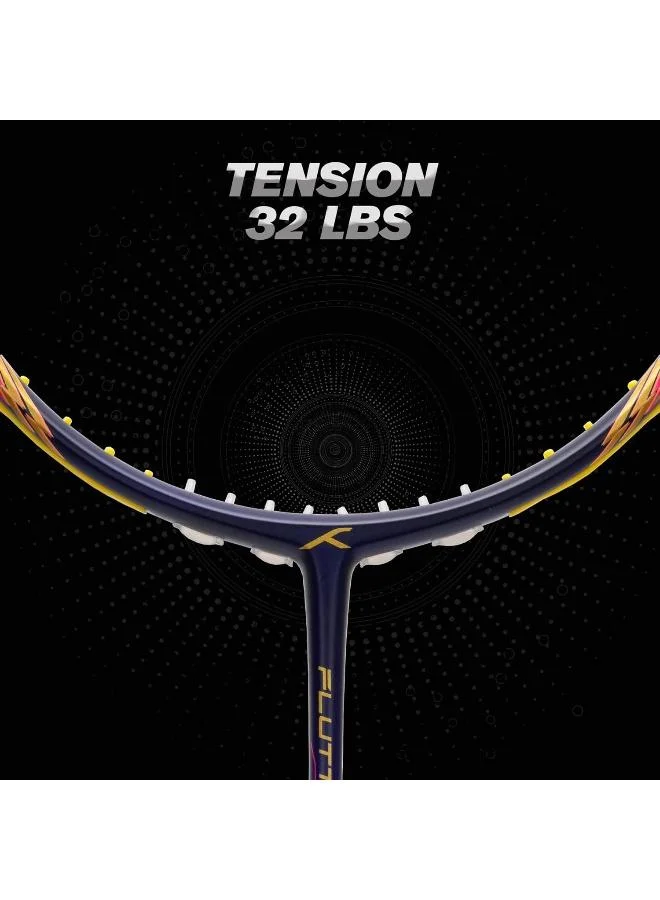 Hundred  Hundred Flutter S Ctrl Carbon Fibre Unstrung Badminton Racket With Full Racket Cover For Intermediate Players  | Best Price UAE