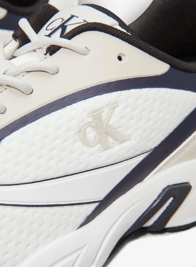 Calvin Klein Jeans Bright White/Calvin Navy/Silver B Mesh Trainers for Men | Best Price UAE
