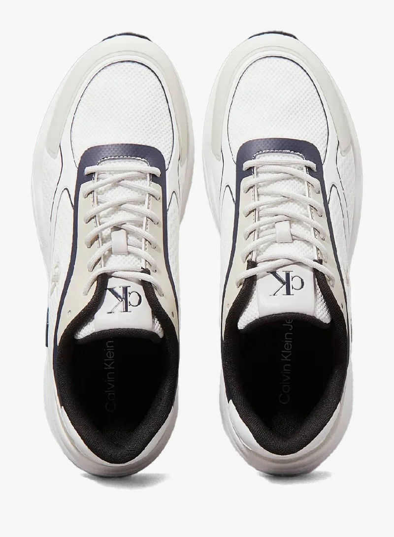 Calvin Klein Jeans Bright White/Calvin Navy/Silver B Mesh Trainers for Men | Best Price UAE