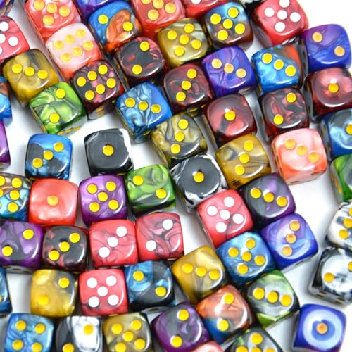 Smartdealspro 100-Pack Two Color Round Angle Six Sided Dice Die with Free Pouch for Tenzi, Farkle, Yahtzee, Bunco or Teaching Math (12mm) - Image 5