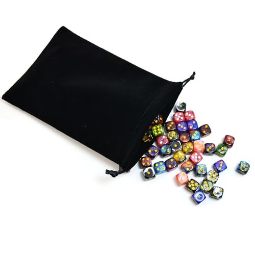 Smartdealspro 100-Pack Two Color Round Angle Six Sided Dice Die with Free Pouch for Tenzi, Farkle, Yahtzee, Bunco or Teaching Math (12mm) - Image 4