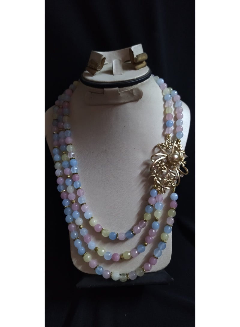 R&R Women's multi-stage necklace made of natural agate - Image 2