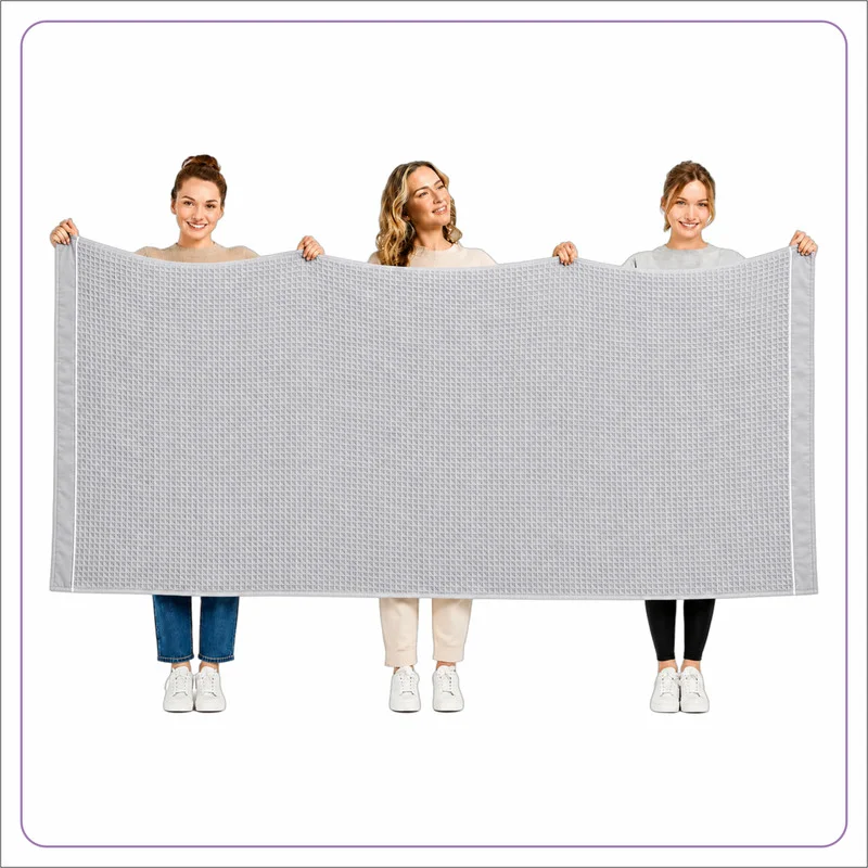 Bath Sheet (1 Piece, 90x180 cm) – Microfiber 310 GSM Waffle Weave Ultra Soft & Highly Absorbent Quick Dry Large Bath Sheet, Lightweight Solid Bath Sheet for Bathroom, Gym, Spa & Travel.