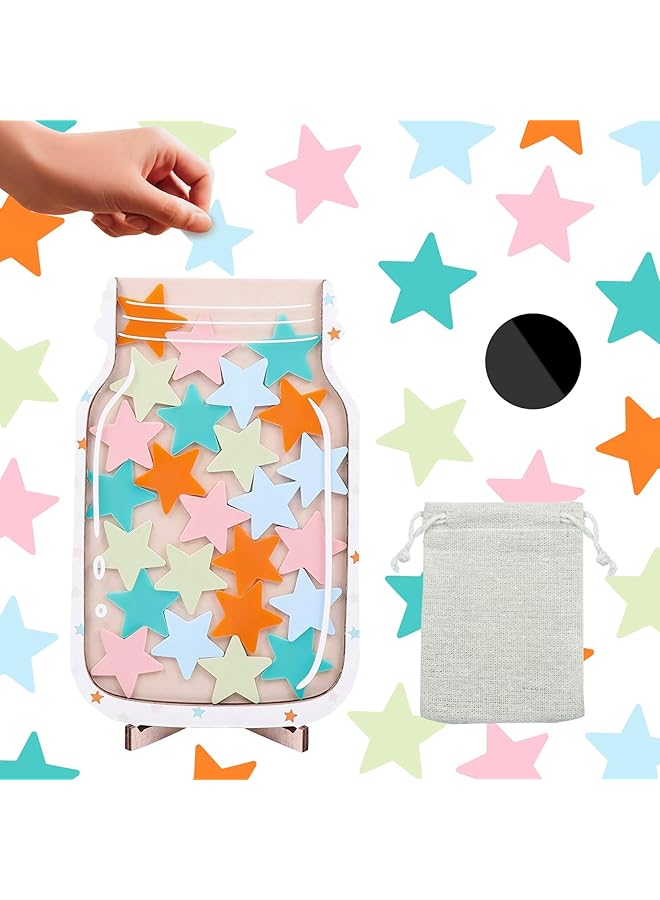 إيروريكس برطمان مكافآت للأطفال الصغار، برطمان مكافآت النجوم، أدوات إدارة الفصل، برطمان حوافز للطلاب، أعمال الفصل، ديكور لوحة الإعلانات، تدريب السلوك، برطمان مكافآت، هدية للأطفال الأولاد والبنات - Image 1