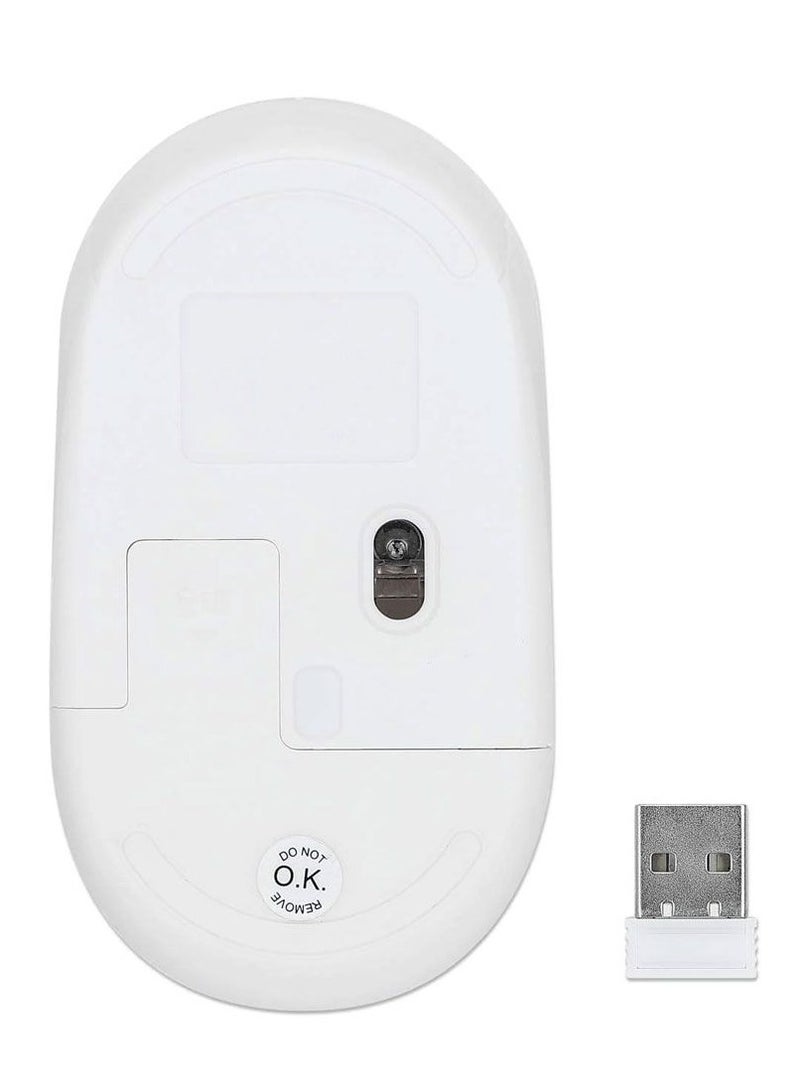 Manhattan Wireless Optical 190152 USB Mouse - 1000 DPI - Ambidextrous Design - white - Image 4