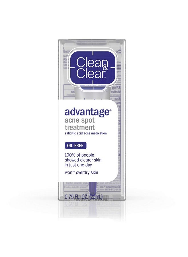 Clean & Clear - Advantage Acne Spot Treatment Oil Free Acne Treatment With Salicylic Acid Witch Hazel And Bha Gel Pimple Cream For Adults And Teens Witch Hazel & Salicylic Acid Medication.75 Oz - Image 1