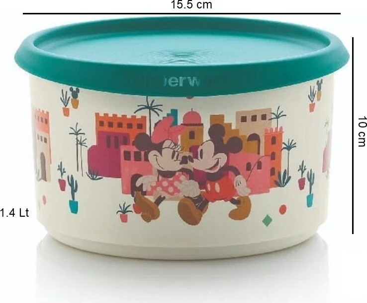 Tupperware Single Finger Hide Container 1.4 Lt Cookie Box Mickey Hsgl