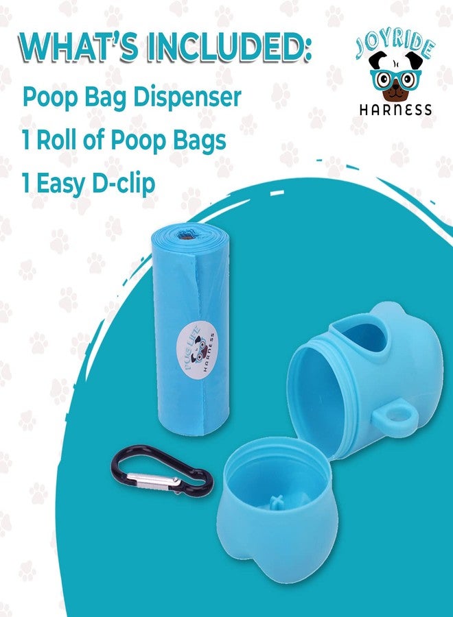 Joyride Harness Poop Bag Dispenser - Additional Unscented Roll of Premium 9”x13” Poop Bags Included, Universal Fit, D-Clip Attaches to Leash or Harness, Clean, Convenient & Secure Poop Disposal System - Image 2