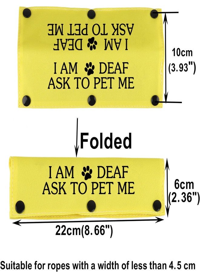 BLUPARK Funny Dog Leash Sleeve I Am Deaf Ask to Pet Me Dog Leash Wrap Alert Hanging ID Patch Tag Use On Special Needs Dog (I Am Deaf-YE Sleeve) - Image 2