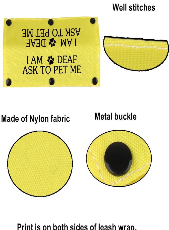 BLUPARK Funny Dog Leash Sleeve I Am Deaf Ask to Pet Me Dog Leash Wrap Alert Hanging ID Patch Tag Use On Special Needs Dog (I Am Deaf-YE Sleeve) - Image 5