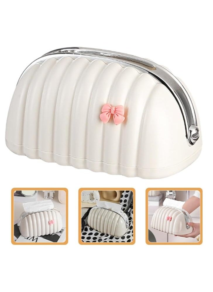 Generic Tissue Box, Desktop Decorative Shell Bag Shape Desktop Napkin Dispenser for Living Room  - Image 1