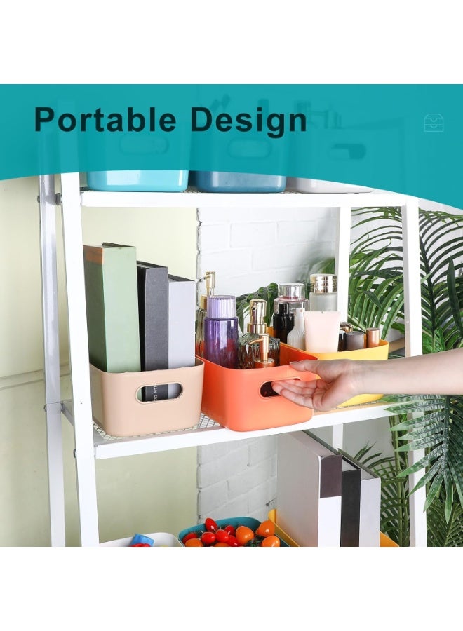 DIOTTI 8-Pack Plastic Storage Baskets with Handles, Colorful Organizers for Kitchen, Bathroom, Home, Classroom, Durable Bins for Cabinets, Shelves, Toy Storage (20.5 × 15 × 8 cm) - Image 5