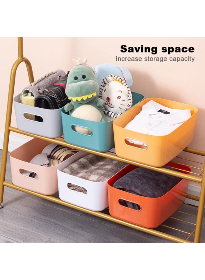 DIOTTI 8-Pack Plastic Storage Baskets with Handles, Colorful Organizers for Kitchen, Bathroom, Home, Classroom, Durable Bins for Cabinets, Shelves, Toy Storage (20.5 × 15 × 8 cm) - Image 4