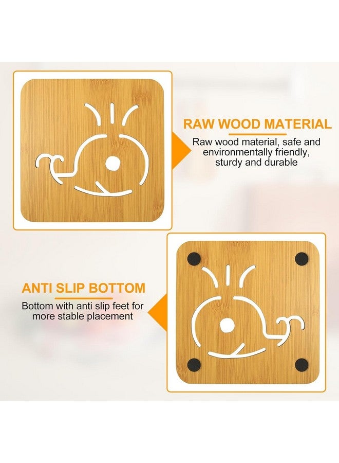 KITQO Wooden Beverage Coasters, Thickened Insulation Mats, Dining Mats, Pot Mats, Bowl Mats, and Plate Mats, Wooden Coaster Set Reusable Coffee Table Coasters (Random Pattern, 4 Pieces) - Image 4