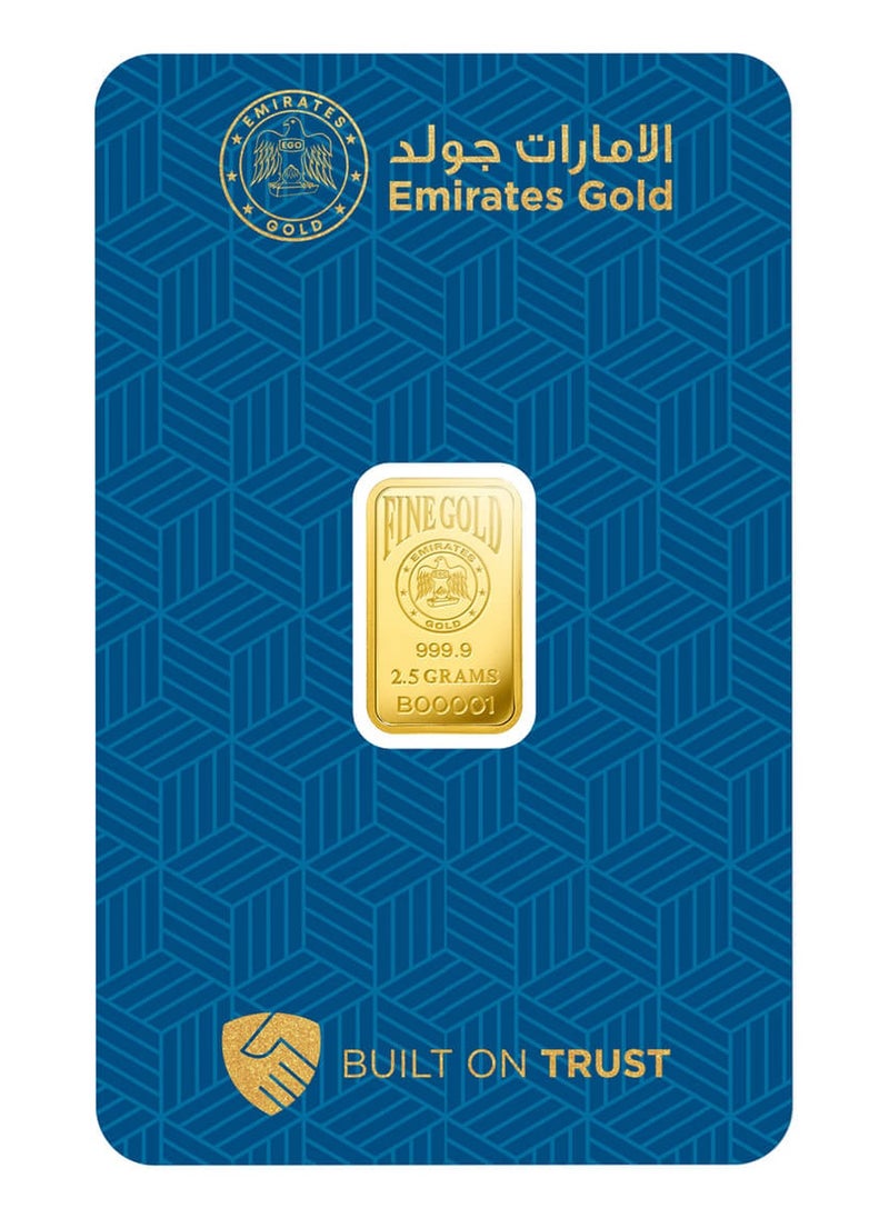 Emirates Gold Emirates 2.5g Gold Bar Fine Gold 999.9 Purity - 2.5 Grams  - Image 3