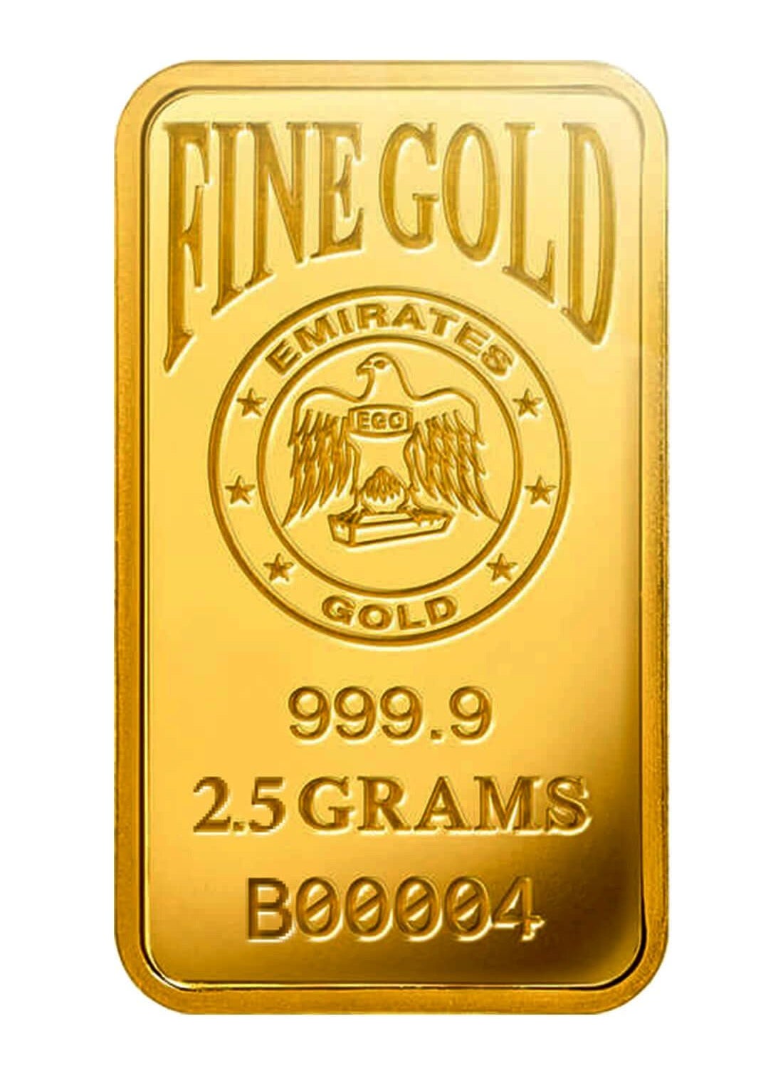 Emirates Gold Emirates 2.5g Gold Bar Fine Gold 999.9 Purity - 2.5 Grams 