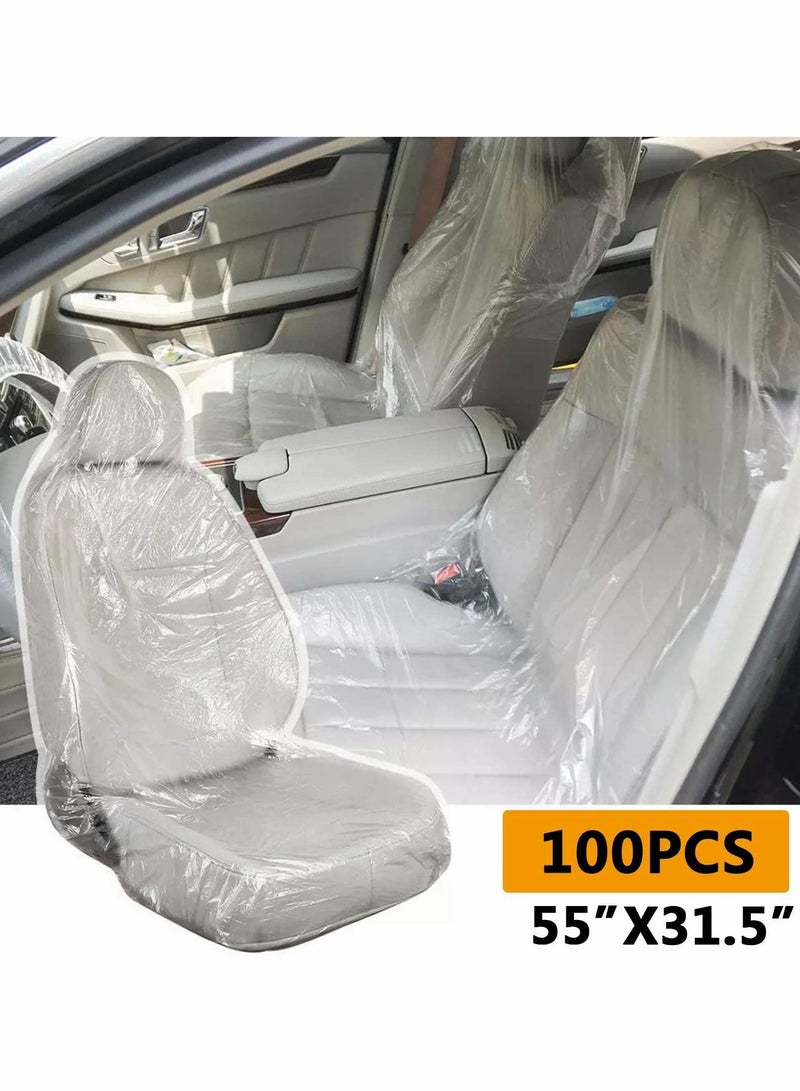 Excefore أغطية مقاعد للاستعمال مرة واحدة، 100 قطعة من أغطية المقاعد البلاستيكية العالمية للاستعمال مرة واحدة - Image 2