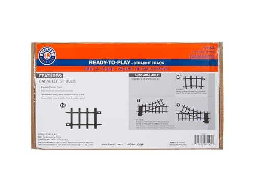 Lionel Ready-to-Play Straight Track Pack, 6-1/4”, 12 pieces, Black - Image 4