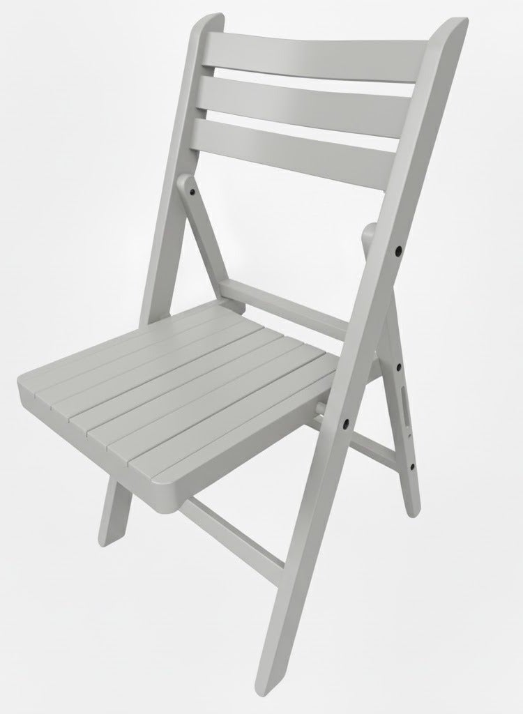 A lightweight Foldable Wooden Chair that's easy to store suitable for the kitchen home gardens Light grey  color