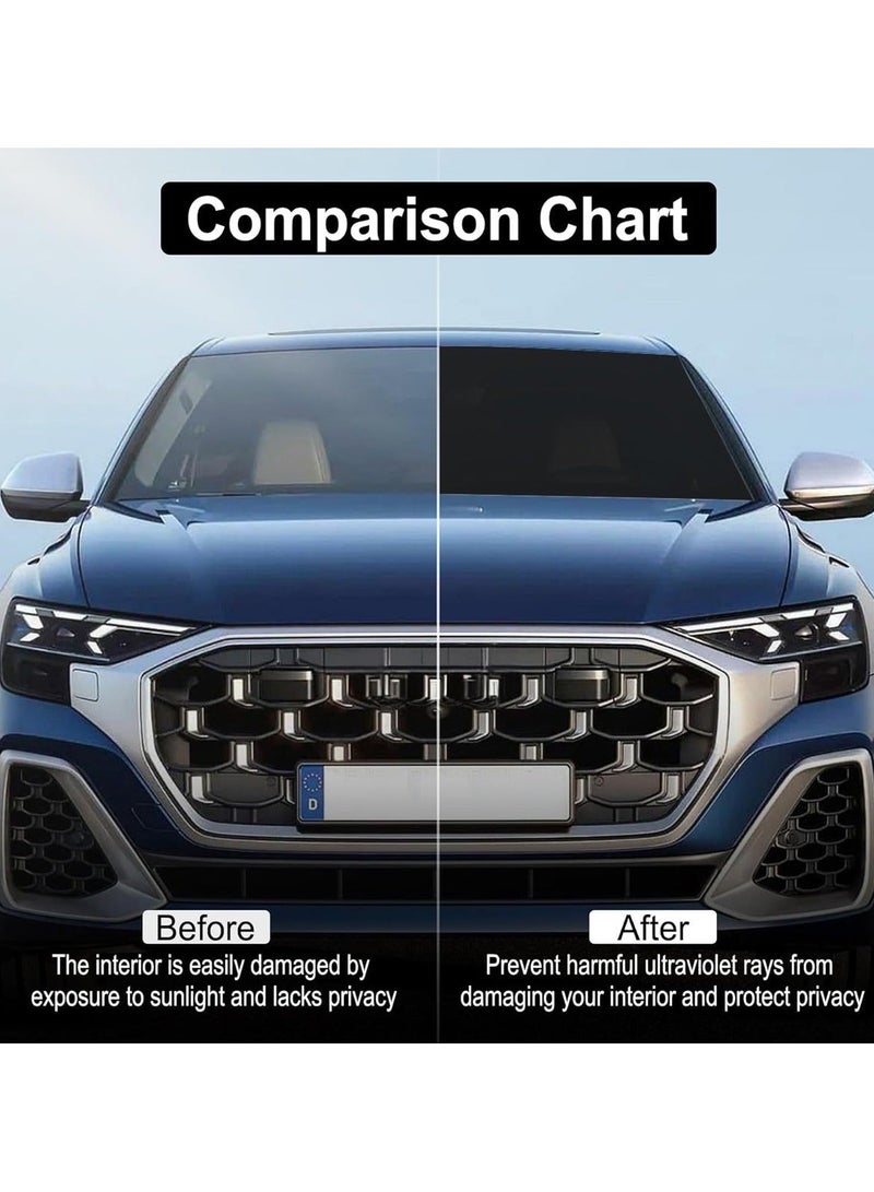 PHANTOM Nano Ceramic Car Window Tint Film 5 Seater 1 Piece  UV Protection Tint Roll 70% Front 35% Side 35% Rear Heat Control Glass Sticker Black Privacy Film Anti Glare Car Window Tint Roll Universal Fit Car Accessories - FM10080BOOO - Image 4