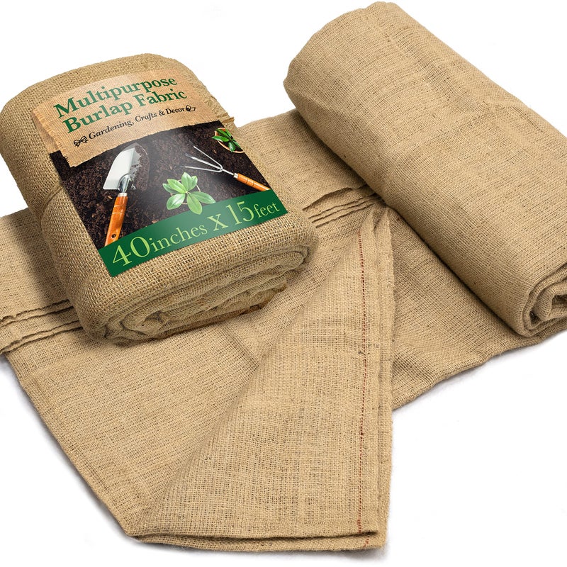 Burloptuous 40" x15 Feet Gardening Burlap Roll - Multipurpose Natural Burlap Fabric, High Density Jute Fiber Material for Decorations, Center Pieces for Home, Rustic Party DÃ©cor - Image 1