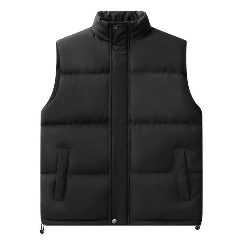Plus Size Vest Men'S Loose Down Cotton Warm Thickened Waistcoat Solid Color Couple Vest All-Matching Vest Thickened - Image 2