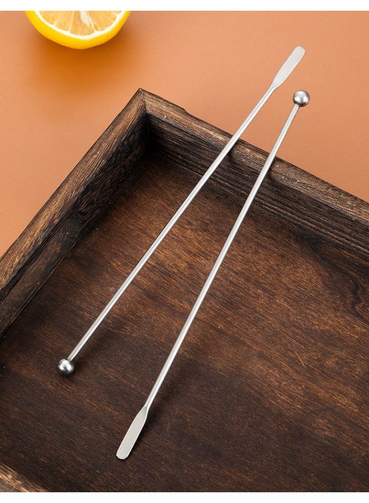 شاو تشن 6 قطع قهوة من الفولاذ المقاوم للصدأ مع مجاذوف مستطيلة صغيرة، عصا معدنية قابلة لإعادة الاستخدام، للقهوة وشوكولاتة الحليب - Image 3