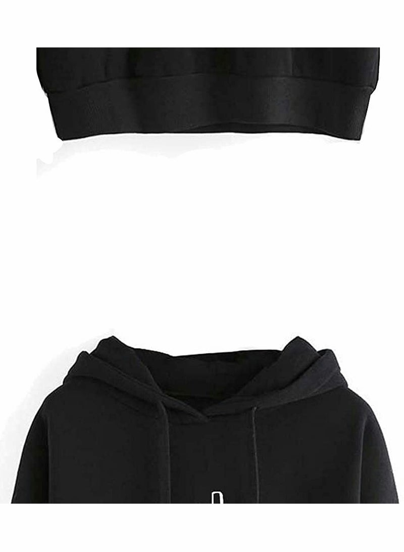KASTWAVE Friends Hoodies for Women, Long Sleeve Drawstring Fleece Letters Print Hooded(Black,M) - Image 5