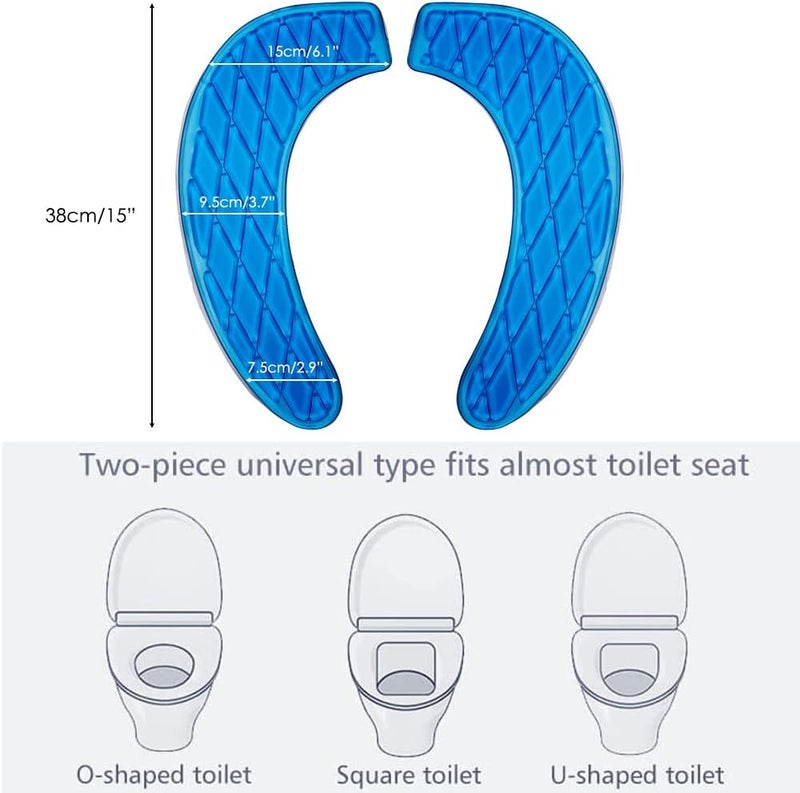 Kindax Gel Toilet Seat Cushion Portable and Washable Toilet Seat Cover Universal with Self-Adesive Design(Blue) - Image 5