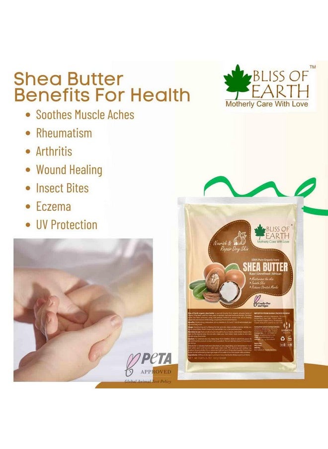 BLISS OF EARTH - Shea Butter + Mango Butter Great For Skin & And Hair Care Stretch Mark Skin Smoothing Moisturizer Diy Products 100Gm Each - Image 1