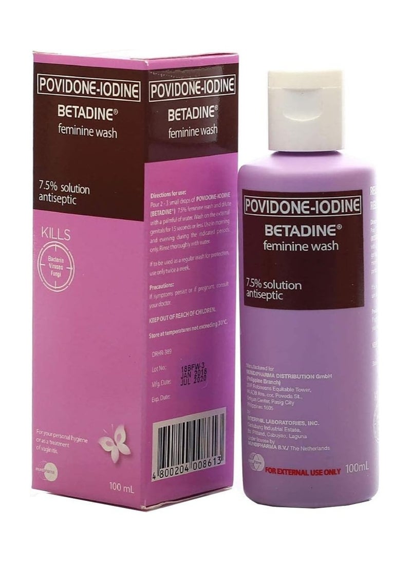 BETADINE Betadine Povidone-Iodine Antiseptic Feminine Wash - 100ml 