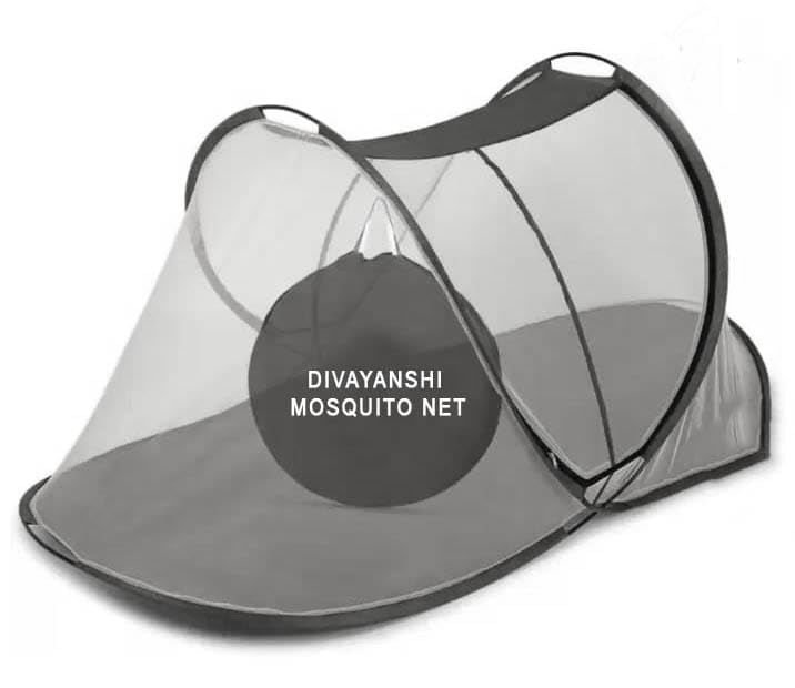 DIVAYANSHI Mosquito Net for Single Bed | Foldable Machardani | Polyester Strong 30GSM mesh | PVC Coated Corrosion Resistant Steel Wire - Blue - Image 3